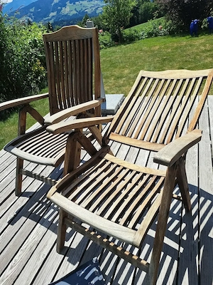 2 Hochlehner aus Teakholz Bild 2
