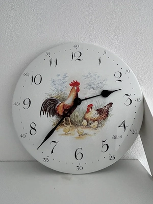 Wanduhr Küchenuhr Hühnerfamilie