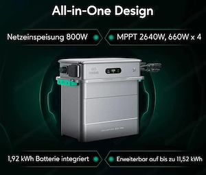  NEU Zendure SolarFlow 800 PRO Balkonkraftwerk 1920W 4MPPT Bild 3