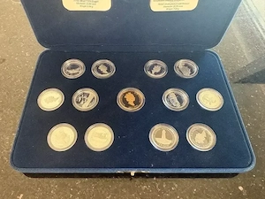 Satz Münzen 13Stk. Silber 92,5 inkl. Zertifikate