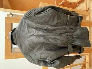 Motorrad Lederjacke Gr.56 und passende Nylon-Hose schwarz Bild 3