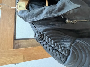 Motorrad Lederjacke Gr.56 und passende Nylon-Hose schwarz Bild 2
