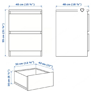 2 IKEA Malm Kommode mit 2 Schubladen Nachttisch  Bild 3