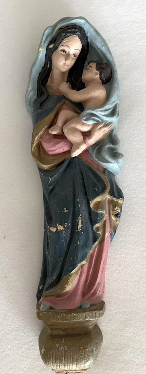 Edle Madonna Figur mit Kind zum Aufhängen geeignet  Bild 4