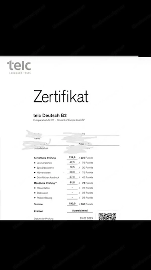 TELC-Prüfungsvorbereitung A1, A2, B1, B2, C1 | WhatsApp Bild 4