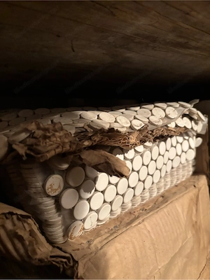 Fliesenmatte weißes Mosaik