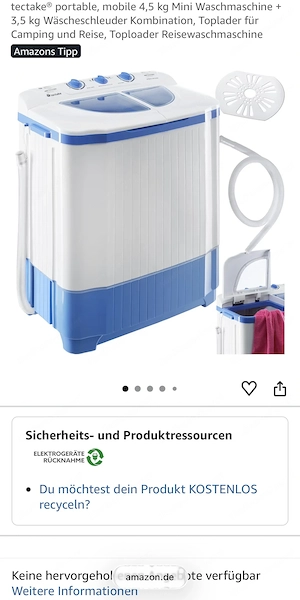 Camping Miniwaschmaschine 4,5 kg Bild 2