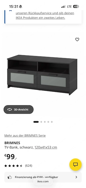 Ikea TV Bank Weiß Bild 2