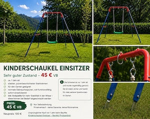    Kinderschaukel Einsitzer   sehr guter Zustand   45   VB