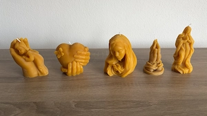 5 mal Bienenwachskerze  Bild 3