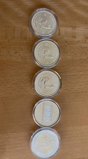 5x1 oz Silbermünze Krügerrand 999er