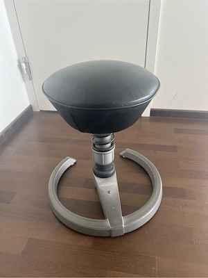 Original Swopper Hocker in Schwarz Silber   ergonomischer Sitzhocker Bild 3