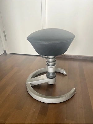Original Swopper Hocker in Schwarz Silber   ergonomischer Sitzhocker Bild 2