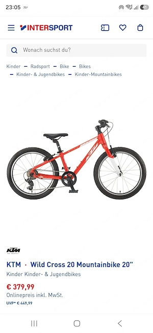 KTM 20 Zoll Kinderfahrrad Bild 2