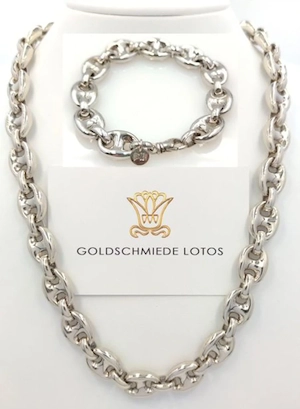 120g 585er 13mm Bohnen KETTE  40G Armband   Plattenkette