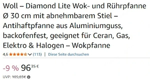Woll - Diamond Lite Wok- und Rührpfanne   30 cm mit abnehmbarem Stiel Bild 4