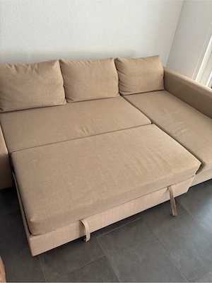 Sofa couch bettsofa bettcouch ikea beige 230x150 gebraucht voll funktional Bild 5