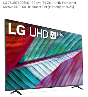 Fehrnseher  lg mit Wandhalterung 75 Zoll  Bild 2