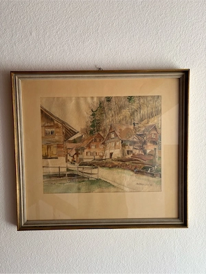 Original Aquarell von Willi Bechtold (1944) - Signiert und datiert Bild 3