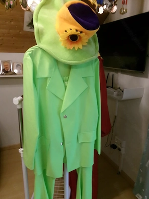 Mottokostüm neon grüner Anzug  Bild 2