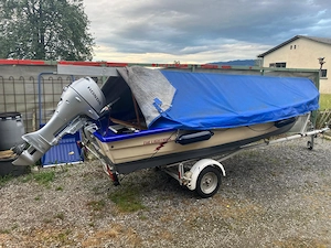 Motorboot 4,80 m mit Honda 6 PS, Elektrostarter und Trailer Bild 2