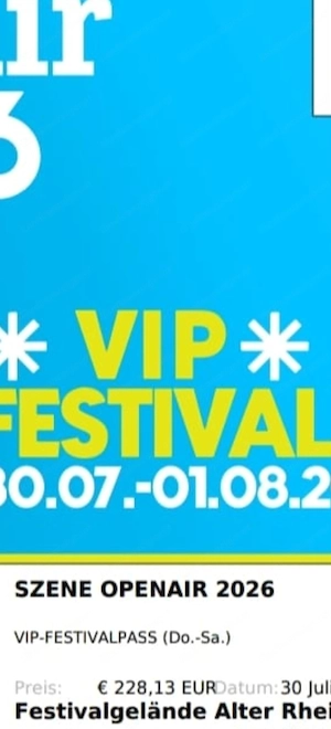 3x Szene VIP Festivalpass Bild 2