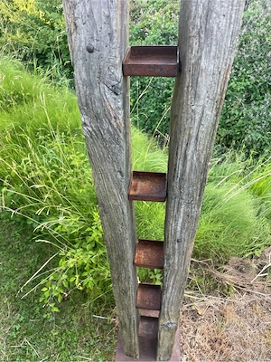 Gartendeko aus Holz Metal Vintage Bild 2