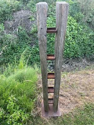 Gartendeko aus Holz Metal Vintage Bild 4