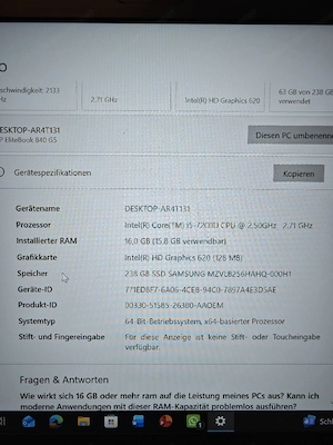 HP Elitebook 840 gs Laptop  Bild 4
