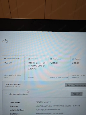 HP Elitebook 840 gs Laptop  Bild 3