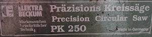 Ich verkaufe eine ELEKTRA BECKUM PK250 Kreissäge BJ. 1990 zum selbst abholen Bild 4