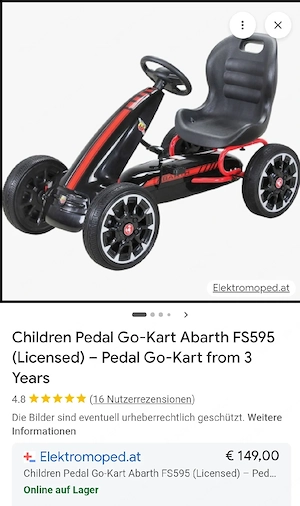 Abarth Kinder Tret Go Kart Bild 2