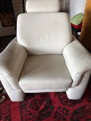 Vollledersofa weiss Bild 2