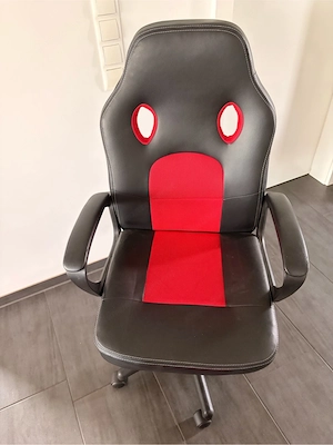 Gaming Stuhl   Racing Bürostuhl (Schwarz Rot)   Top Zustand für Homeoffice & Zocken Bild 2