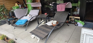 Gartenliegen mit Tisch