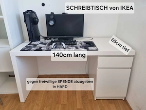 Ikea Regal und Schreibtisch in weiss günstig abzugeben Bild 2