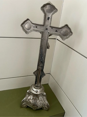 Antikes Tischkreuz - Pilgerkreuz ca. 1920 1930er Jahre Bild 2