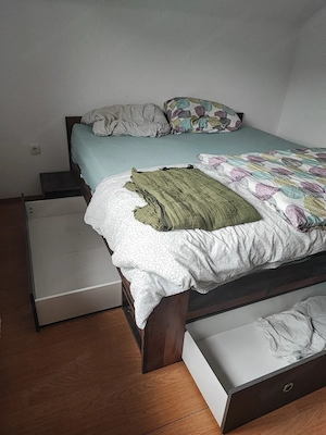 Bettgestell mit Schubladen und Matratzen Bild 2