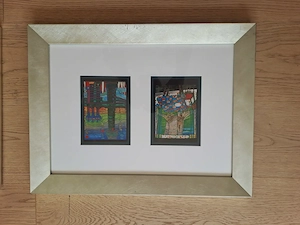 2 gerahmte Hundertwasser-Kunstbilder   4 bekannte Motive Bild 2