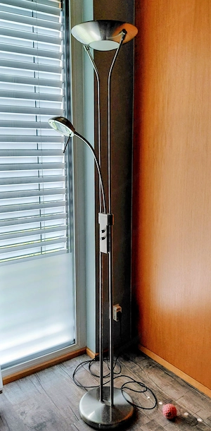 Stehlampe mit Deckenfluter + Leselampe Bild 2