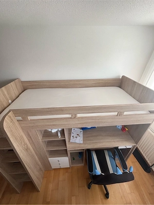 Hochbett mit Kleiderschrank und Schreibtisch Bild 4