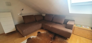 Wohnzimmer Couch braun Bild 3