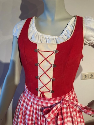 Dirndl Gr. 34 aus Qualitätsleinen | Unikat vom Schneider | lang | inkl. Schürze | Topzustand Bild 4
