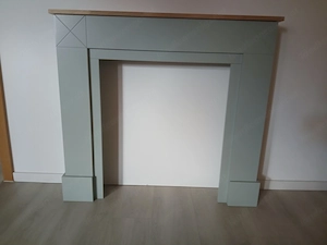 Stilvoller Kaminumbauschrank in Mintgrün & Holz   wie neu (Selbstabholung in Wangen im Allgäu)