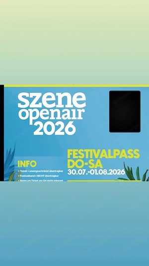 Szene Openair Festivalpass  zum Verkauf 