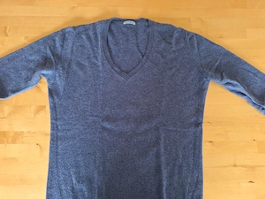 Markenpullover "malo" 100% Kaschmir Azurblau Herren Gr. 46 Bild 2