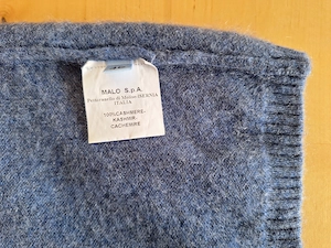 Markenpullover "malo" 100% Kaschmir Azurblau Herren Gr. 46 Bild 4