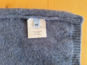 Markenpullover "malo" 100% Kaschmir Azurblau Herren Gr. 46 Bild 5