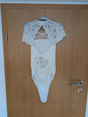 Wunderschöner Umstands-Brautbody aus Spitze von Mamarella   Gr. M Bild 3