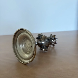 Historischer Kerzenständer silber  versilbert punziert Bild 3